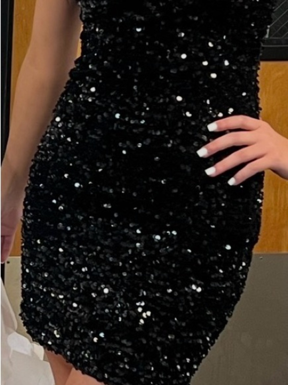 Black Sequin Cocktail Dress